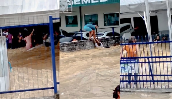 VÍDEO: Enxurrada destrói centro para imigrantes venezuelanos