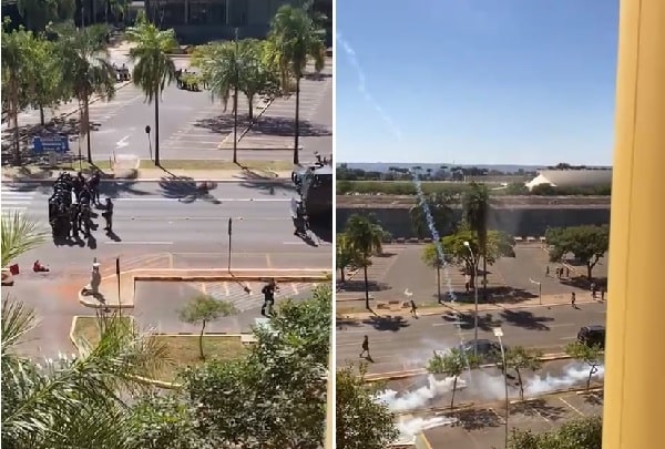 VÍDEO: Índios entram em confronto com policiais militares em Brasília