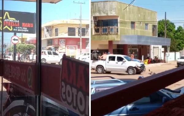 VÍDEO: Assaltantes de banco fazem funcionários e clientes de escudos humanos