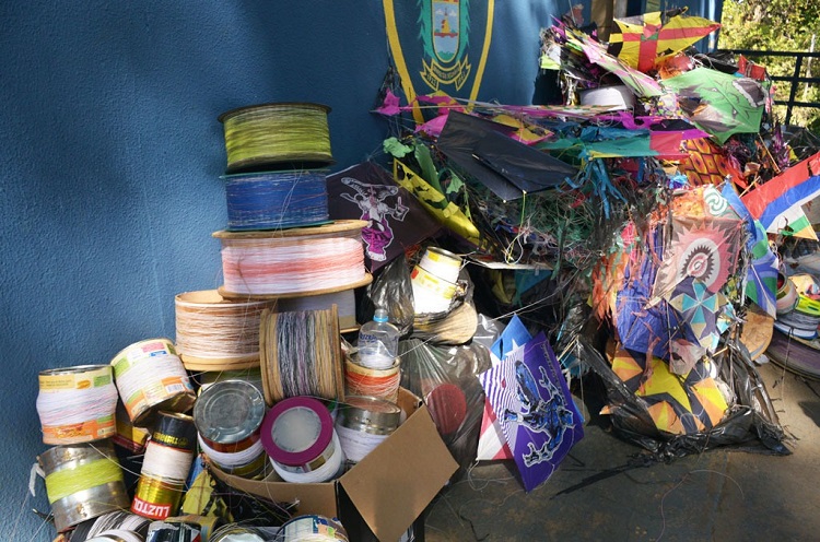 GCM de Aparecida apreende mais de 500 carretéis de linhas cortantes