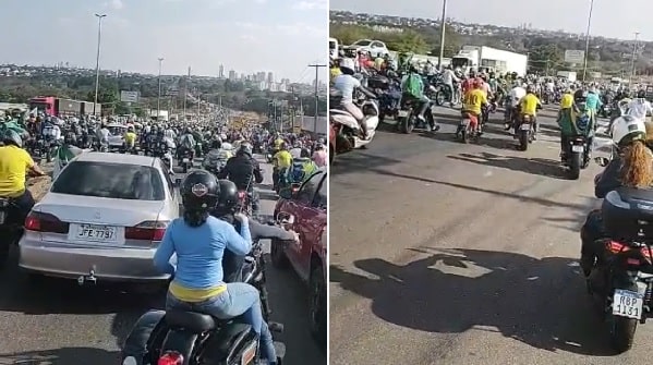 VÍDEO: Bolsonaro participa de motociata com apoiadores em Goiânia