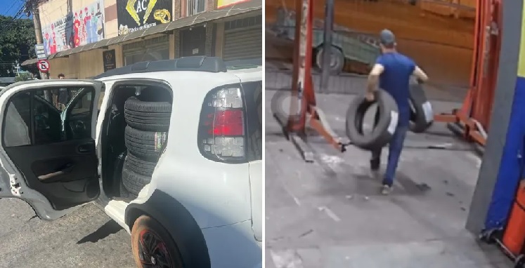 Suspeito de furtar 12 pneus e fugir em um Fiat Uno é preso