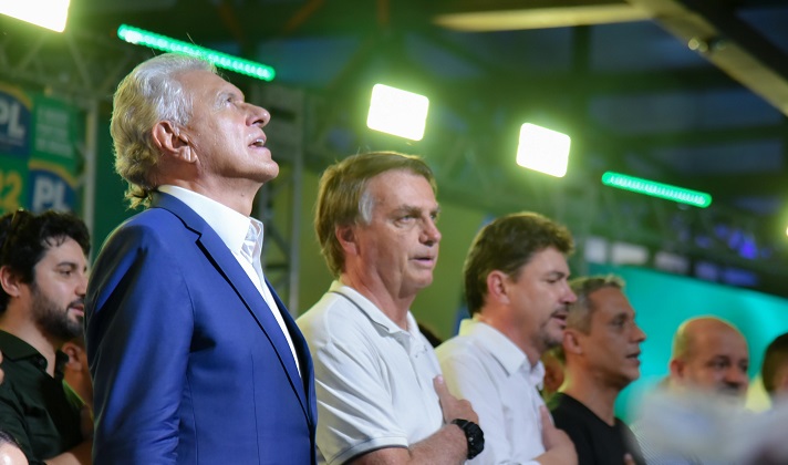 Em Goiânia, Caiado e Bolsonaro reforçam união da direita