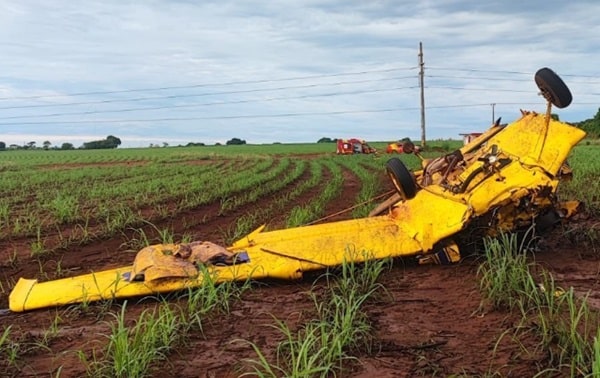 Piloto morre ao bater avião em rede de alta tensão