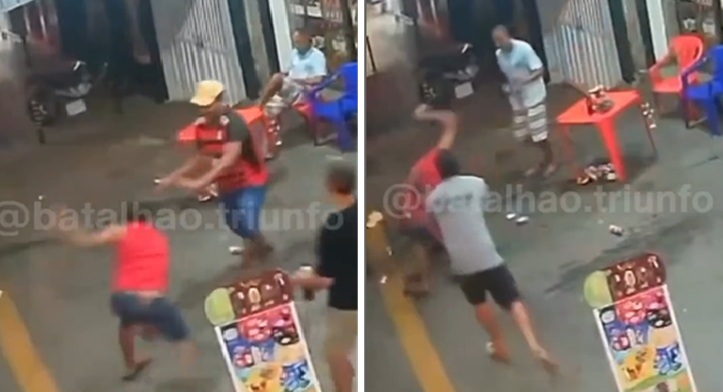 “Amigos” trocam agressões e facadas na porta de distribuidora, em Goiânia