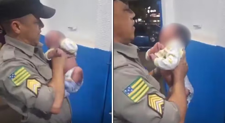 Policiais salvam bebê de 12 dias que estava engasgado