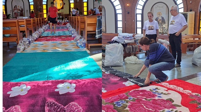 Comunidade do Setor Jaó produz tapete solidário de Corpus Christi, em Goiânia