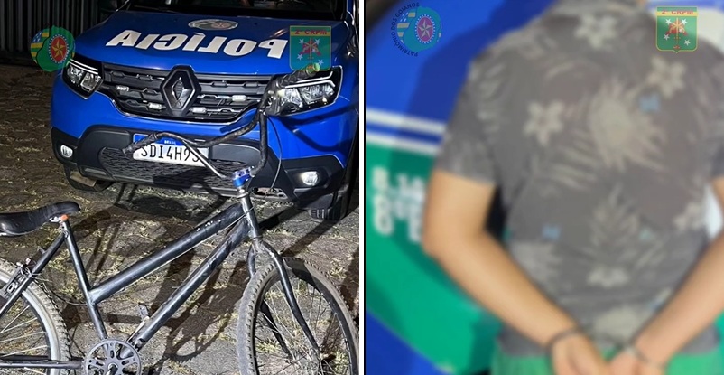 Homem é preso após incentivar filho a furtar bicicleta, em Aparecida