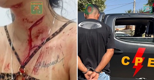 Homem é preso após cortar pescoço da namorada com copo de vidro