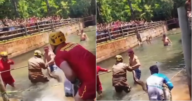 Sucuri de grande porte é encontrada em Rio Quente