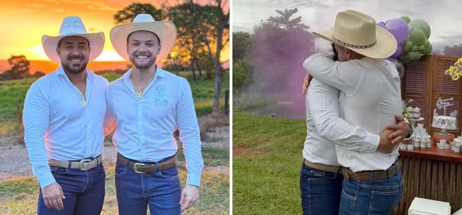 Casal realiza chá revelação de filha gerada por barriga solidária no sul de Goiás Casal realiza chá revelação de filha gerada por barriga solidária no sul de Goiás