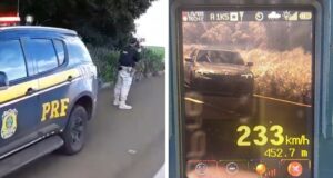 PRF flagra carro a 233 km/h na BR-060 em Goiás