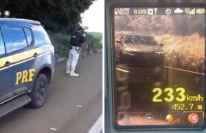 PRF flagra carro a 233 km/h na BR-060 em Goiás
