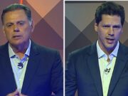 Marconi Perillo e Daniel Vilela durante debate da TV Anhanguera