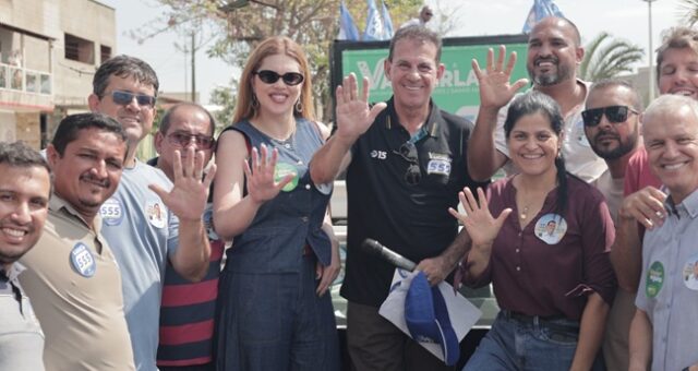 Prefeitos-de-quatro-cidades-da-Grande-Goiania-reforcam-apoio-a-reeleicao-de-Vanderlan Vanderlan Cardoso e a primeira-dama de Hidrolândia, Carina Carvalho