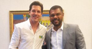 Daniel Vilela e Romário Policarpo durante reunião realizada nesta quarta-feira