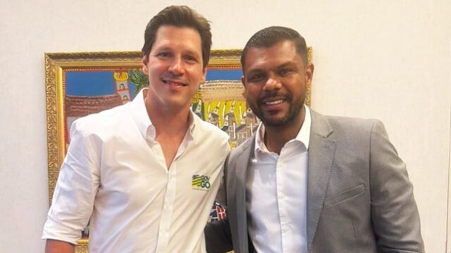 Daniel Vilela e Romário Policarpo durante reunião realizada nesta quarta-feira